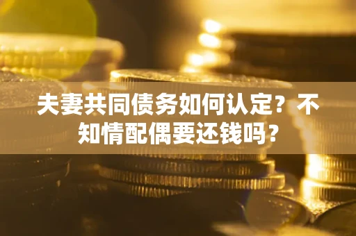 济南夫妻共同债务如何认定？不知情配偶要还钱吗？